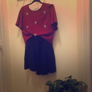 Jessica Simpson Red Jeweled Top